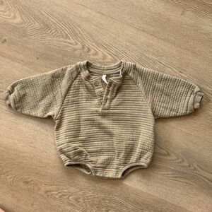 Quincy Mae Cozy Olive Baby Onesie
